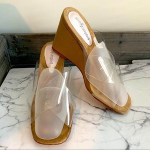 Jeffrey Campbell clear wedge sandals 7.5